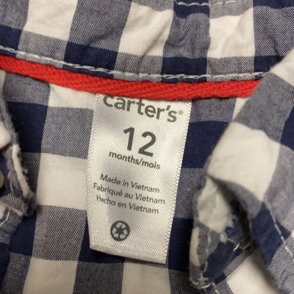 Carter’s Boys 12M 4pc Plaid Shirts Bodysuit Tee Clothing Lot